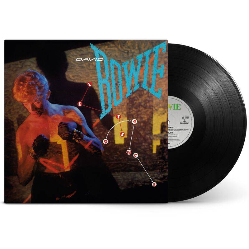 Vinyl record with a cover featuring an artistic design and the name 'David Bowie'.