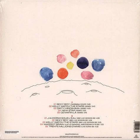 Album cover with colorful balloons and text on a beige background