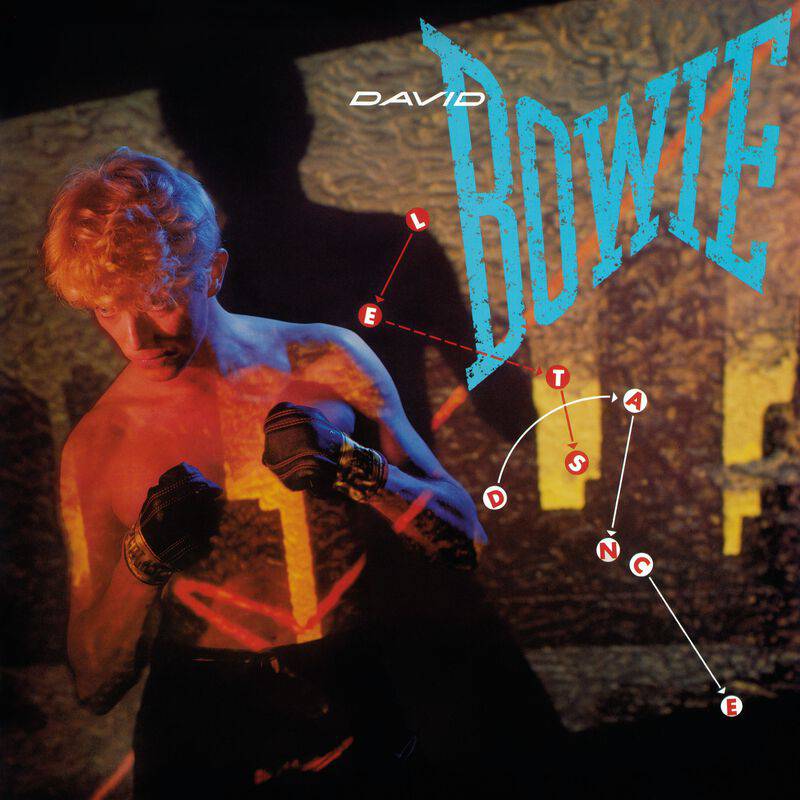 Album cover with a person in boxing gloves and 'David Bowie' text