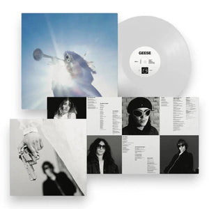 Clear vinyl LP of Geese's "Getting Killed" by Gramofonik, showing the record with its album cover artwork.