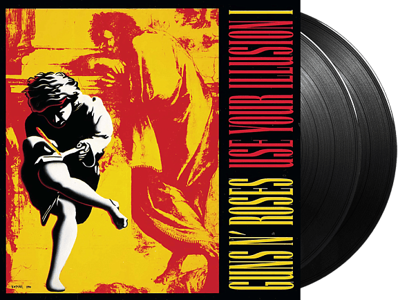Gramofonik vinyl 2LP of Guns N' Roses Use Your Illusion I remastered album, showing the album cover with artwork and record details.