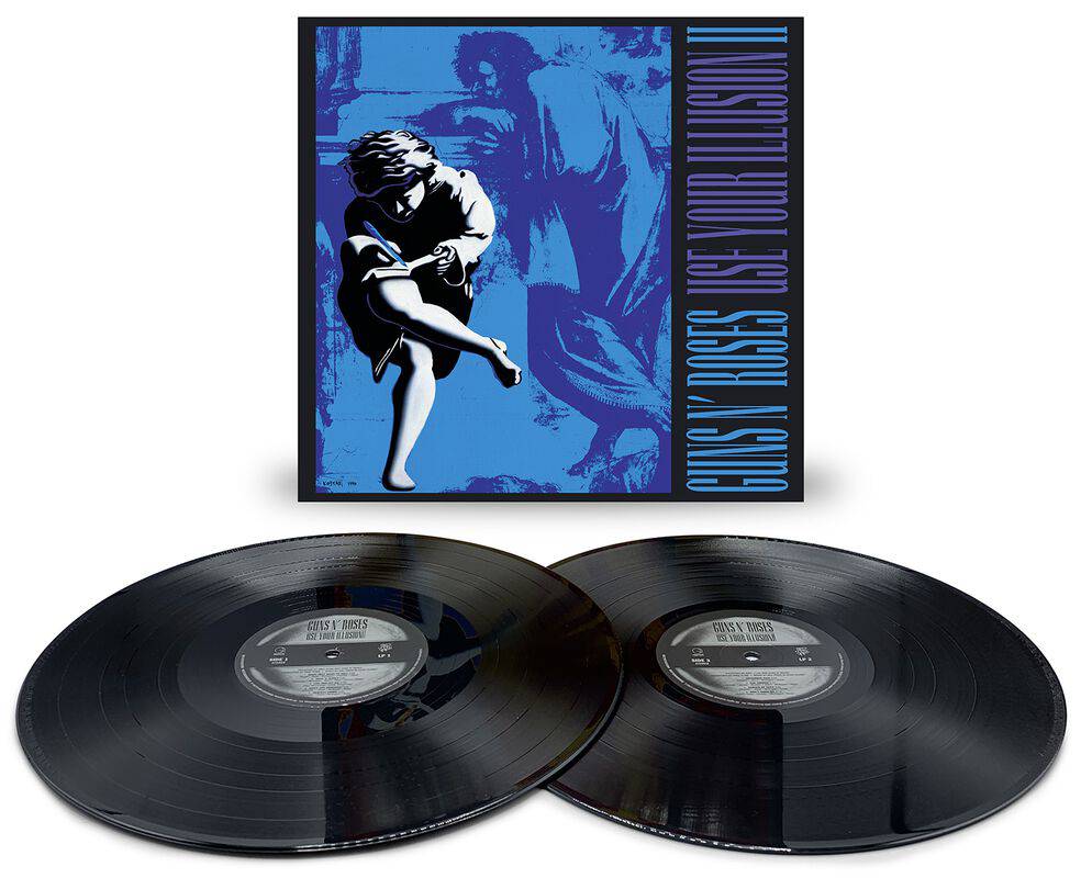 Remastered Guns N' Roses Use Your Illusion II 2LP vinyl record by Gramofonik, featuring album cover art with band logo and vibrant colors.