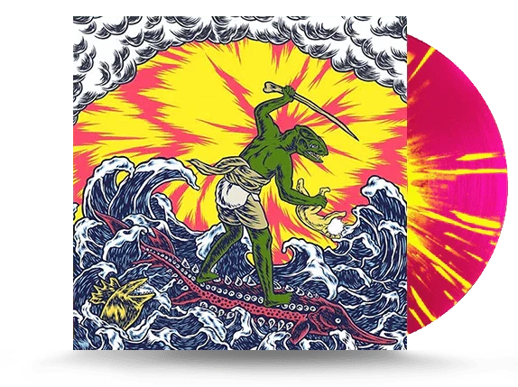 Colored vinyl LP of King Gizzard and The Lizard Wizard's Teenage Gizzard album by Gramofonik, showing the vibrant record and cover art.