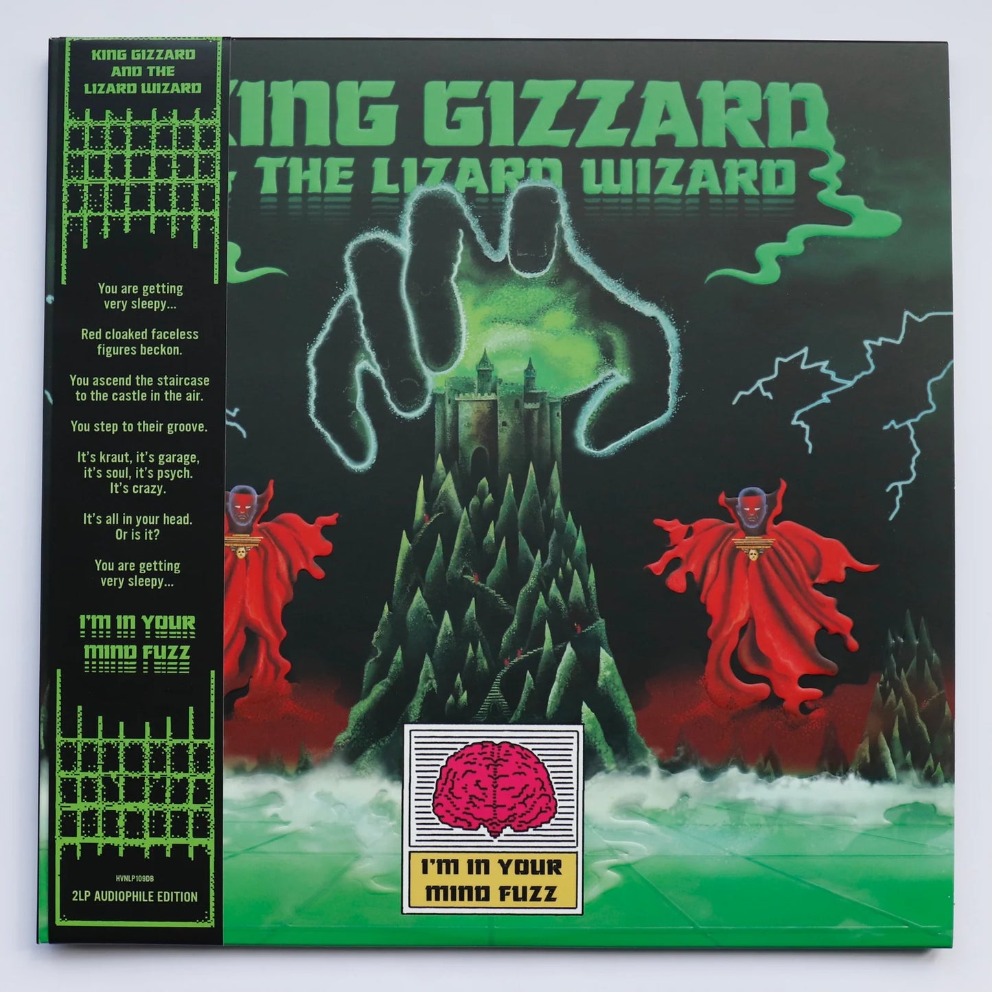 Vinyl album cover for 'King Gizzard & The Lizard Wizard' with green and red design elements.