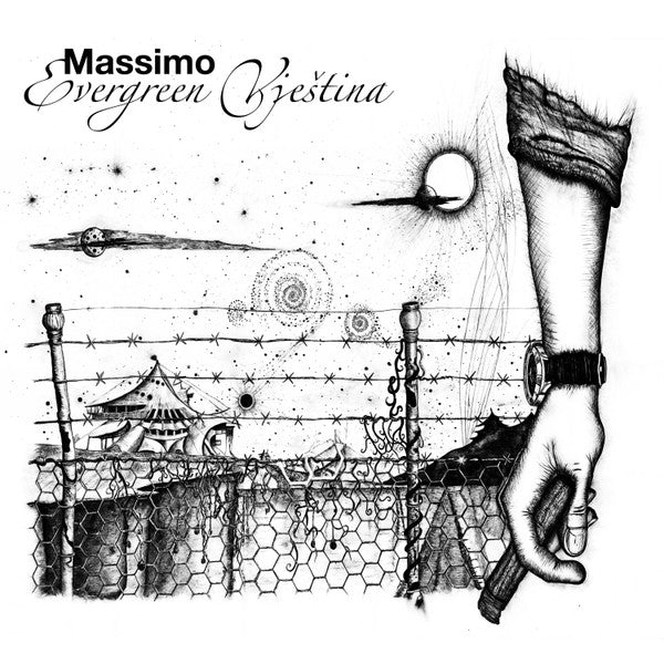Vinyl LP album "Evergreen Vještina" by Massimo, released by Gramofonik, featuring colorful cover art with modern design elements.