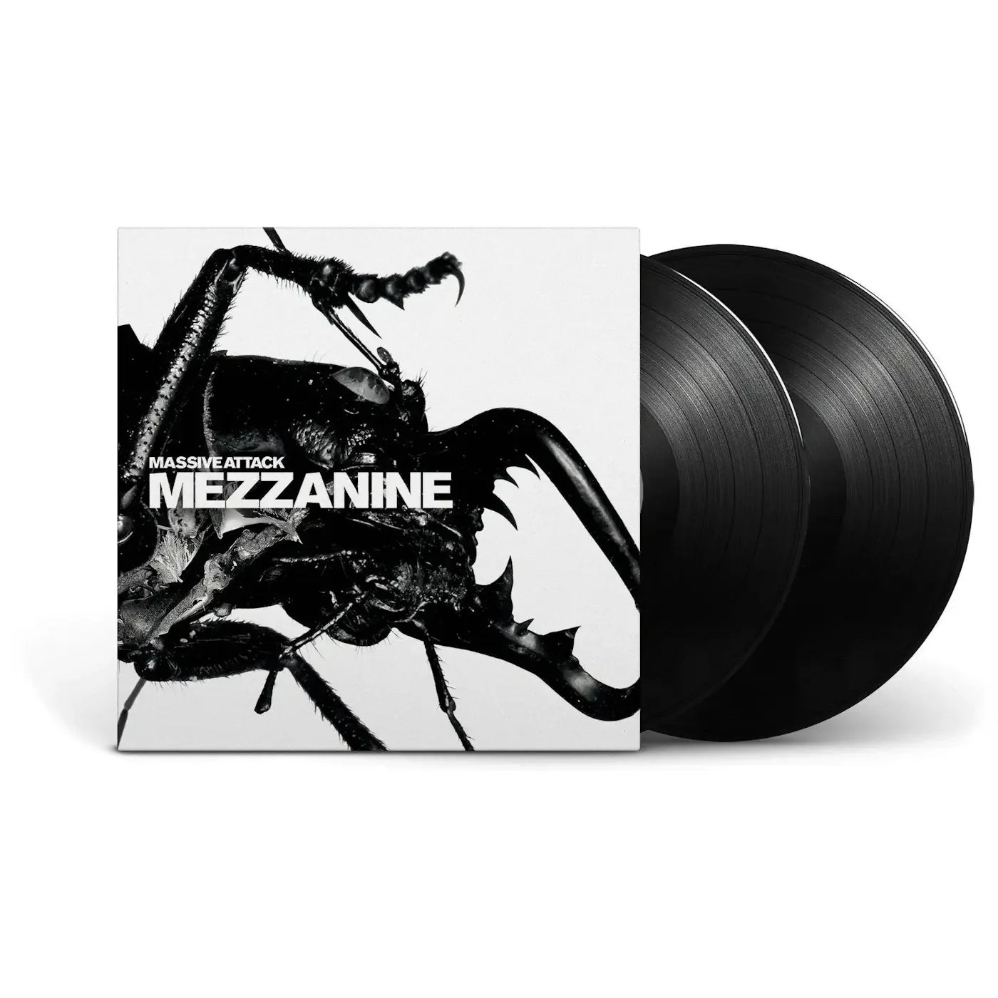 Gramofonik vinyl LP of Massive Attack's Mezzanine limited edition double 2LP, showcasing album cover artwork on the record sleeves.