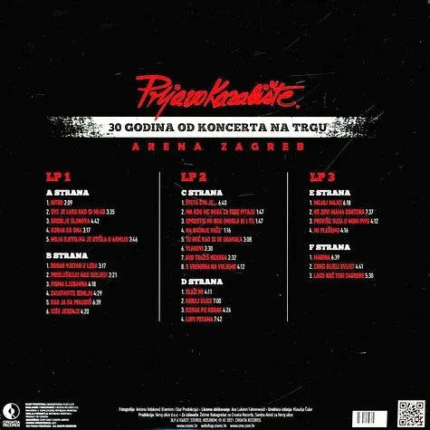 Album cover with tracklist for a concert in Zagreb, featuring text and a logo, prljavo kazaliste LP Back 