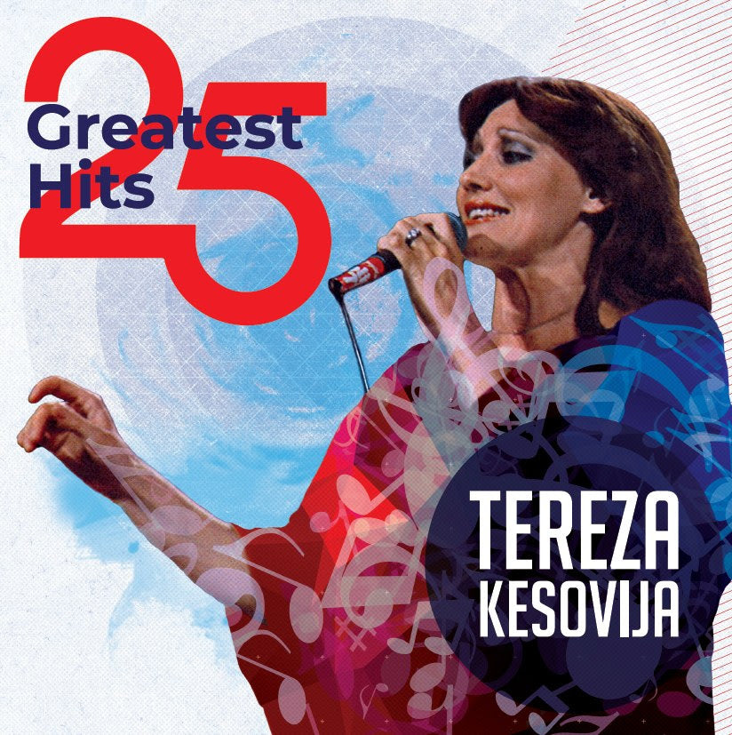 Gramofonik vinyl 2LP album featuring Tereza Kesovija's 25 Greatest Hits, with colorful cover art and classic record design.