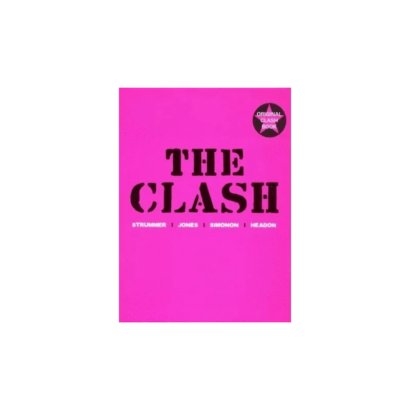 Pink book cover with 'The Clash' text and logo on a white background